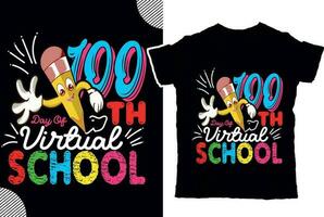 100 th giorno os virtuale scuola, indietro per shcool t camicia disegno, t camicia design vettore