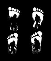 sasquatch bigfoot silhouette design vettore