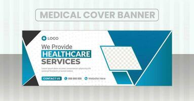 medico e dentale assistenza sanitaria Servizi bandiera e medicare Facebook sequenza temporale copertina design modello vettore