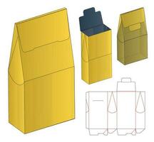 disegno del modello fustellato di imballaggio della scatola. Modello 3d vettore