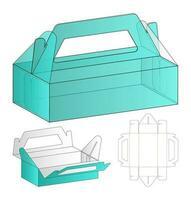 disegno del modello fustellato di imballaggio della scatola. Modello 3d vettore