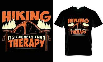 design t-shirt da trekking vettore