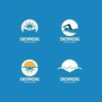 nuoto persone logo vettore modello illustrazione