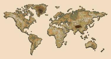 vettore mondo carta geografica pixel arte