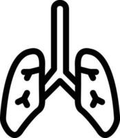 polmoni linea icone vettore