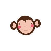 simpatico personaggio scimmia animale selvatico icona cute vettore
