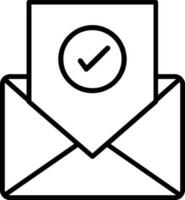 e-mail linea icone vettore