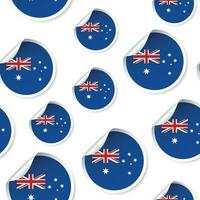 Australia bandiera etichetta senza soluzione di continuità modello sfondo. attività commerciale concetto etichetta pittogramma. Australia bandiera simbolo modello. vettore