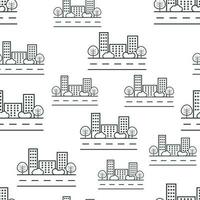 città edificio senza soluzione di continuità modello sfondo icona. attività commerciale piatto vettore illustrazione. città edifici cartello simbolo modello.