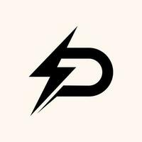 lettera d e fulmine logo design ispirazione vettore