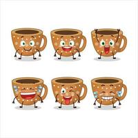 cartone animato personaggio di caffè biscotti con Sorridi espressione vettore