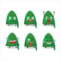 cartone animato personaggio di verde strisce elfo cappello con Sorridi espressione vettore