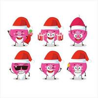 Santa Claus emoticon con amore rosa Natale cartone animato personaggio vettore