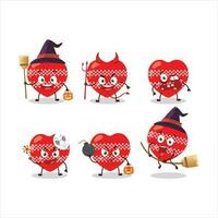 Halloween espressione emoticon con cartone animato personaggio di amore rosso Natale vettore