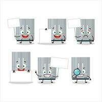 frigorifero nel cartone animato personaggio portare informazione tavola vettore