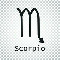 scorpione zodiaco cartello. piatto astrologia vettore illustrazione su isolato sfondo. semplice pittogramma.