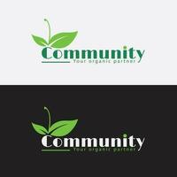 biologico logo design per Comunità compagno concetto. vettore