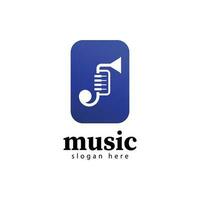 tromba musica logo modello design vettore icona illustrazione