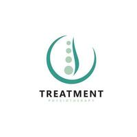 trattamento chiropratica logo design ispirazione. fisioterapia simbolo icona design vettore