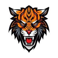 maestoso tigre mano disegnato logo illustrazione cattura forza e bellezza. Perfetto per grassetto e feroce marca identità vettore