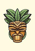 abbraccio il spirito di il isole con un' di legno tiki maschera tribale logo. unico, grassetto, e pieno di simbolismo, esso porta un' toccare di autenticità per il tuo marca vettore