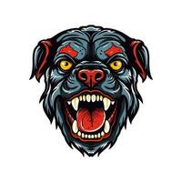 arrabbiato bulldog testa mano disegnato logo design illustrazione vettore