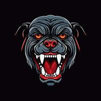 arrabbiato bulldog testa mano disegnato logo design illustrazione vettore