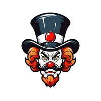 grassetto e Impressionante clown testa logo design illustrazione, infusa con vivace colori e intricato particolari, evocando un' senso di gioia e divertimento vettore