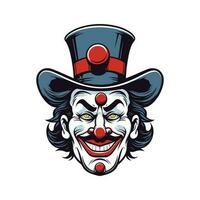 clown testa mano disegnato logo design illustrazione vettore