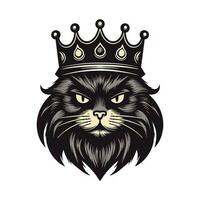 gatto testa indossare un' corona vettore clip arte illustrazione