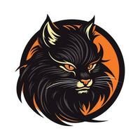 gatto testa logo design illustrazione vettore