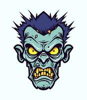 arrabbiato zombie testa vettore clip arte illustrazione