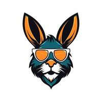 un' freddo e elegante coniglio indossare occhiali da sole vettore clip arte illustrazione, trasudante un' senso di fiducia e tendenza, Perfetto per moda inoltrare disegni e anca il branding
