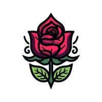 un' romantico Rose fiore vettore clip arte illustrazione, evocando amore e passione, Perfetto per nozze inviti e sentito disegni quello parlare per il cuore