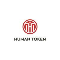 umano gettone crypto simbolo logo rosso cartello tecnologia icona design vettore