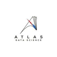 atlante dati scienza logo. semplice moderno vettore tecnologia azienda