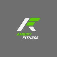 ambicare fitness logo. lettera un' e f per fitness o Palestra azienda logo design vettore