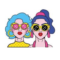 colori dei capelli ragazze coppia moda stile pop art
