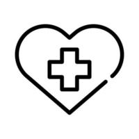 simbolo di amore del cuore con icona di stile della linea trasversale vettore