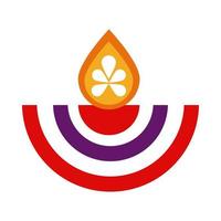 icona di stile piatto decorazione indù diwali vettore