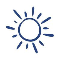 icona di stile a forma libera di sole estivo vettore