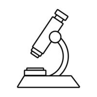 icona dello stile della linea del laboratorio del microscopio vettore