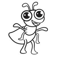 divertente carino formica bambini colorazione pagine vettore