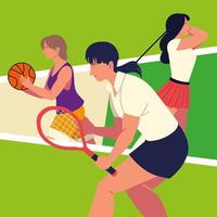 donne che fanno sport vettore