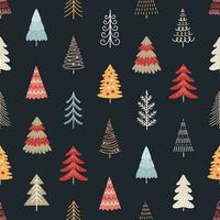senza soluzione di continuità modello con diverso Natale alberi vettore
