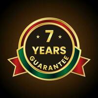 7 anni garanzia d'oro etichetta vettore