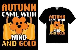 autunno autunno t camicia design vettore, autunno autunno t camicia grafica. foglia autunno camicia design vettore