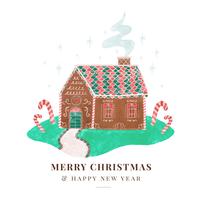 Carino Natale Ginger House Background vettore