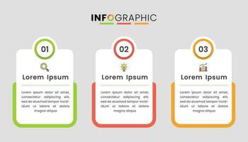 tre elementi attività commerciale Infografica modello design vettore