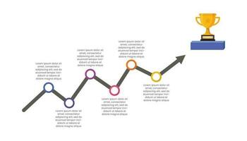 itinerario per successo Infografica modello design vettore